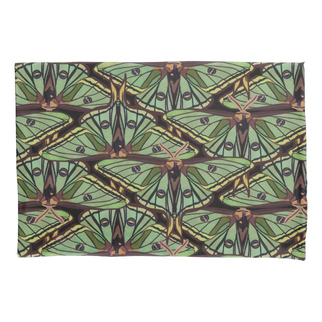 Spanish Luna Moth Pattern Pillowcase (Front)