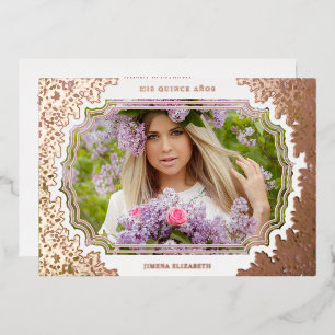 Spanish Luxury Lace Effect Frame Mis XV Años Photo