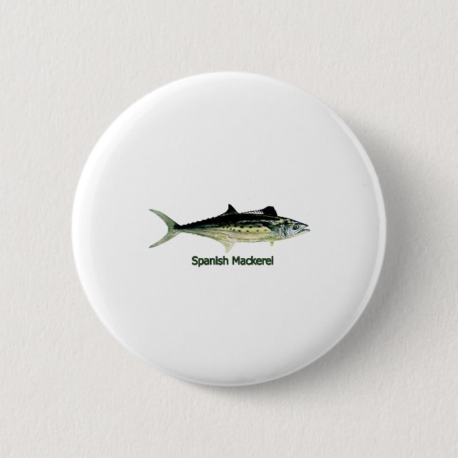 Spanish Mackerel Logo 2 Inch Round Button (Front)