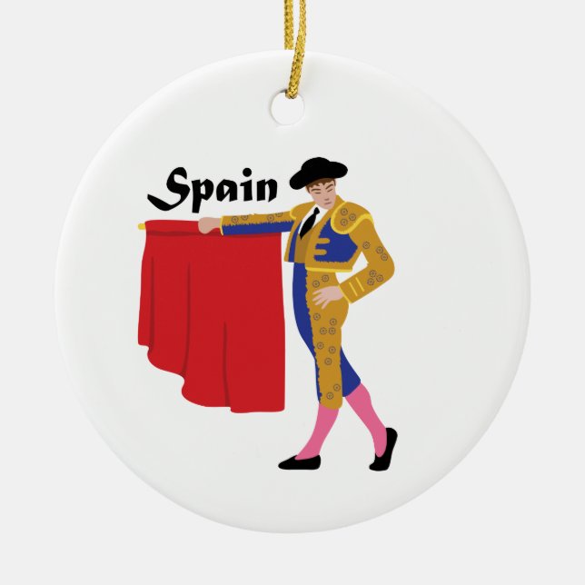 Spanish Man Ceramic Ornament (Front)