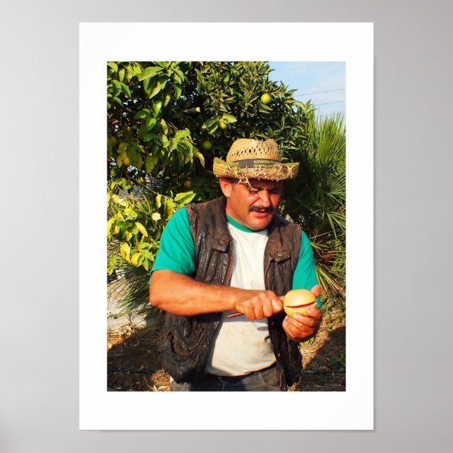 Spanish man with a grapefruit poster (Front)