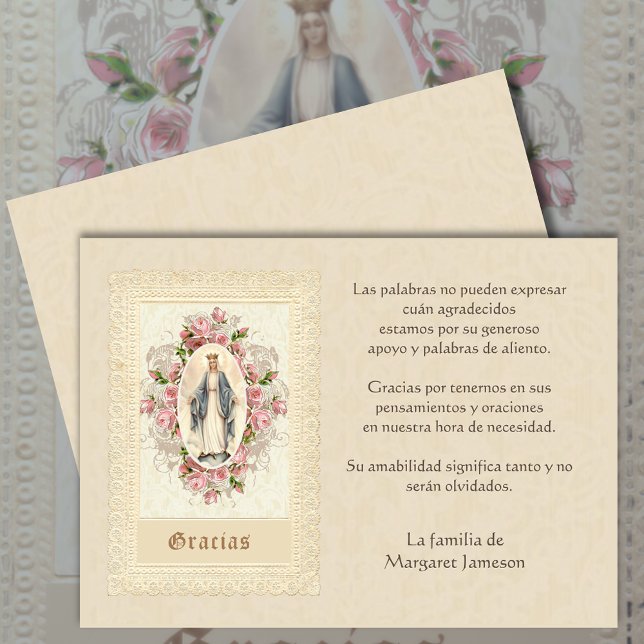 Spanish Mary Catholic Thank You Condolence (Creator Uploaded)