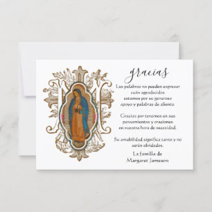 Spanish Mary Guadalupe Thank You Condolence