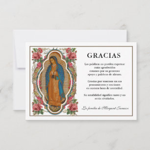 Spanish Mary Guadalupe Thank You Condolence Card