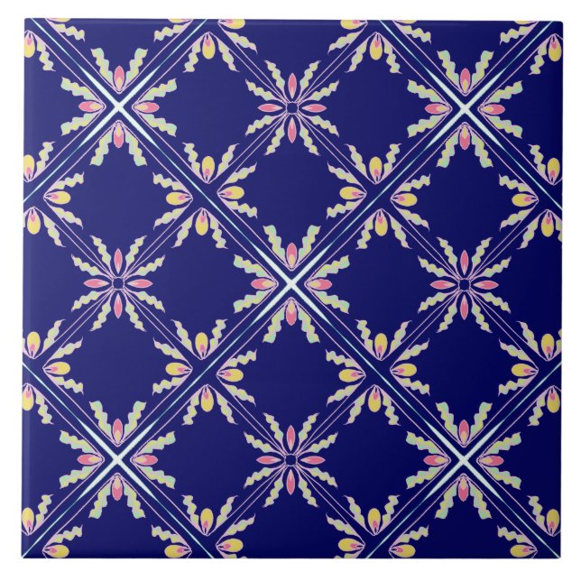 Spanish Mediterranean Style Indigo Blue Tile (Front)