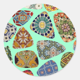 Spanish & Mexican Tile Mosaic Classic Round Sticker