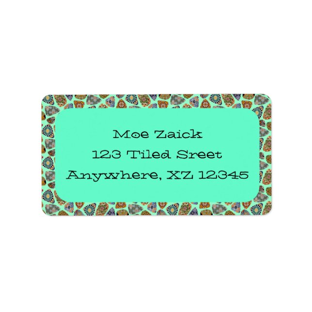 Spanish & Mexican Tile Mosaic Label (Front)