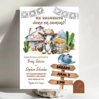 Spanish Mexican Wild West Cowboy Baby Shower Invitation