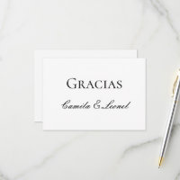 Spanish Minimalistic Wedding Thank you