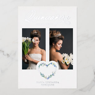 Spanish Mis XV años Romantic Blue Shades Heart