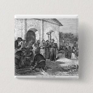 Spanish Mission of the Alamo 2 Inch Square Button