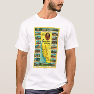 Spanish Missions of California showing T-Shirt