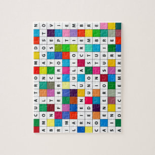 Spanish Months Design Jigsaw Puzzle Gift