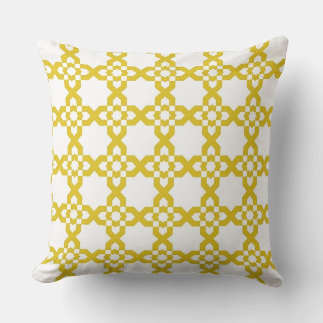 Spanish Moroccan fretwork Throw Pillow (Front)