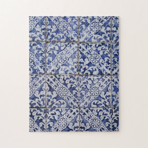 Spanish Moroccan Tile Pattern Texure Vintage Jigsaw Puzzle