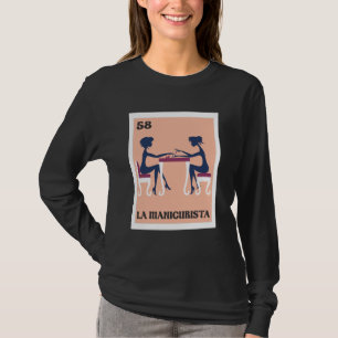 Spanish Nail Tech Lottery La Manicurista Bingo T-Shirt