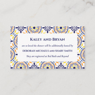 Spanish Navy Yellow Tile Mediterranean Custom V1 Business Card