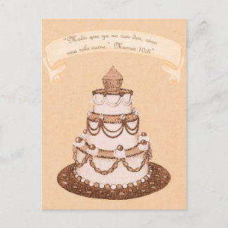 Spanish No Longer 2-1 Flesh~Wedding Cake Scripture Postcard