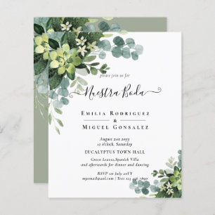 Spanish NUESTRA BODA Eucalyptus Greenery BILINGUAL