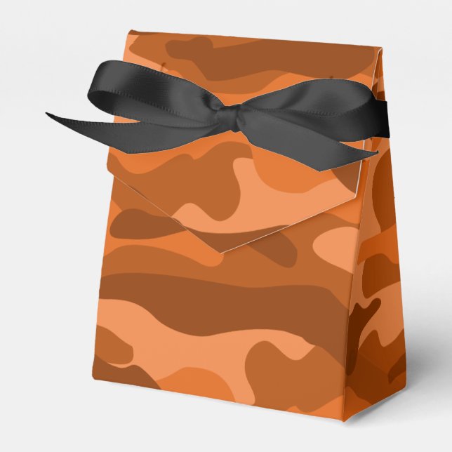 Spanish Orange Monocolor Camo Favor Box (Front Side)