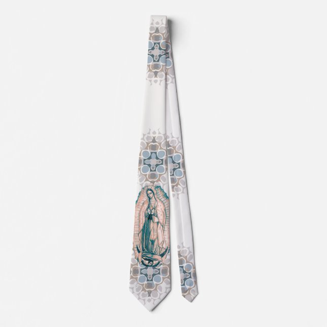 Spanish Our Lady of Guadalupe Virgin Mary Catholic Tie (Front)