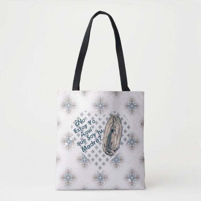 Spanish Our Lady of Guadalupe Virgin Mary Catholic Tote Bag (Front)