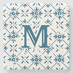 Spanish Pattern Distressed Tile    Stone Coaster