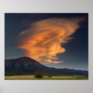 Spanish Peaks Wavecloud Poster