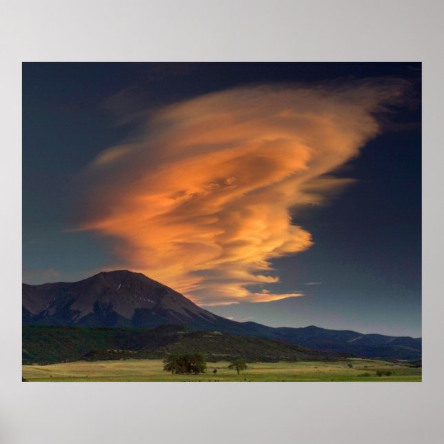 Spanish Peaks Wavecloud Poster (Front)