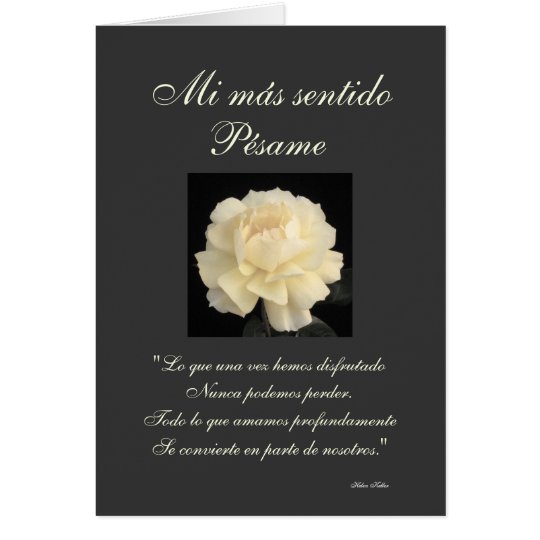 Spanish: Pesame B&W sympathy card