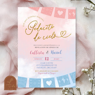 Spanish piece of heaven gender reveal invitation