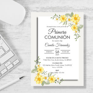 Spanish Primera Comunion Elegant First Communion Invitation