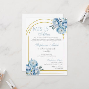 Spanish Quinceanera Navy Floral Invitation
