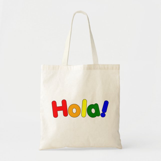 Spanish Rainbow Hello : Espanol Iris Hola Tote Bag (Front)