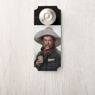 Spanish Ranchero Cowboy in Old West Saloon Door Hanger