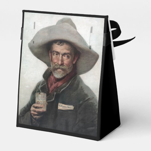 Spanish Ranchero Cowboy in Old West Saloon Favor Box (Back Side)