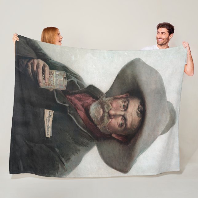 Spanish Ranchero Cowboy in Old West Saloon Fleece Blanket (In Situ)