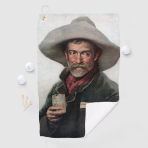 Spanish Ranchero Cowboy in Old West Saloon Golf Towel