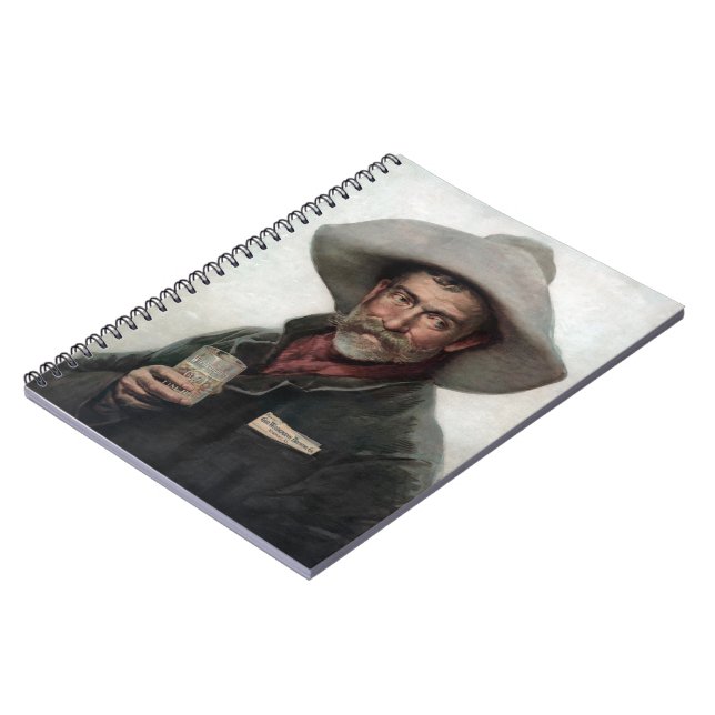 Spanish Ranchero Cowboy in Old West Saloon Notebook (Left Side)