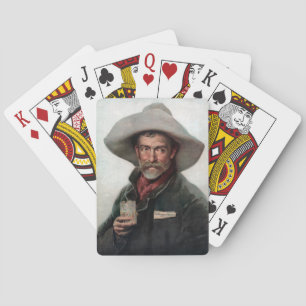 Spanish Ranchero Cowboy in Old West Saloon Playing Cards