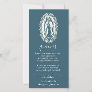 Spanish Religious Funeral Guadalupe Thank You Card