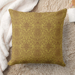 Spanish Renaissance Damask Throw Pillow