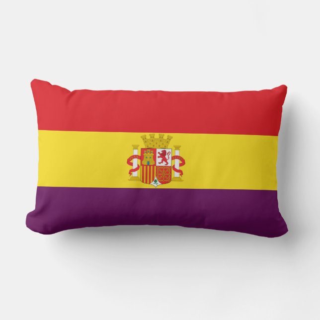 Spanish Republican Flag - Bandera República España Lumbar Pillow (Front)