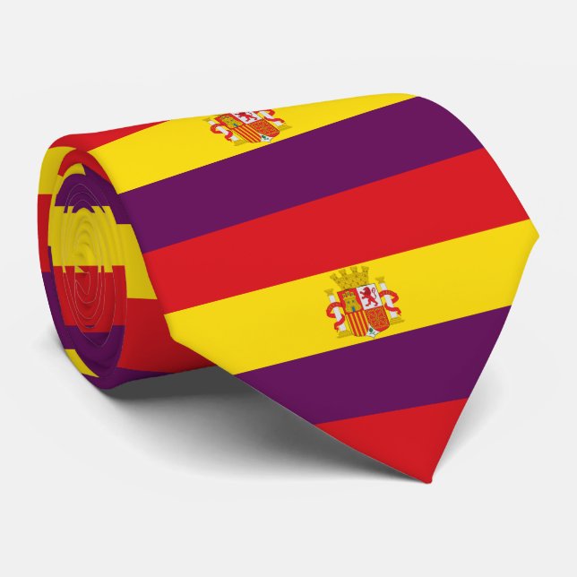Spanish Republican Flag - Bandera República España Tie (Rolled)