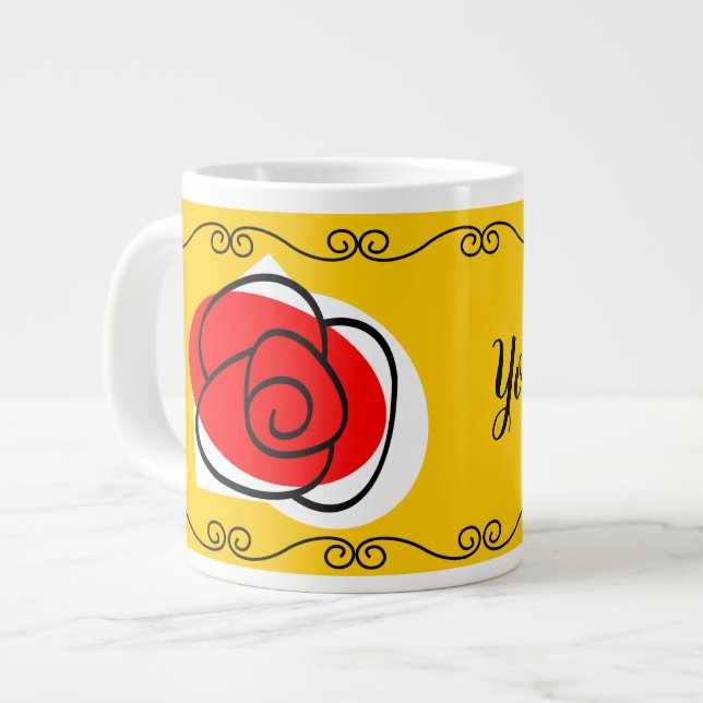 Spanish Rose Border Name mug jumbo (Front Left)