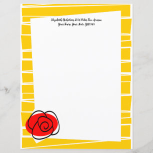 Spanish Rose Border Stripe Text paper 8.5 x 11