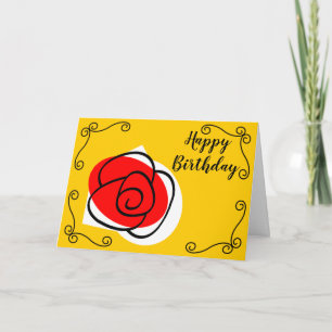 Spanish Rose Corners Birthday landscape Card