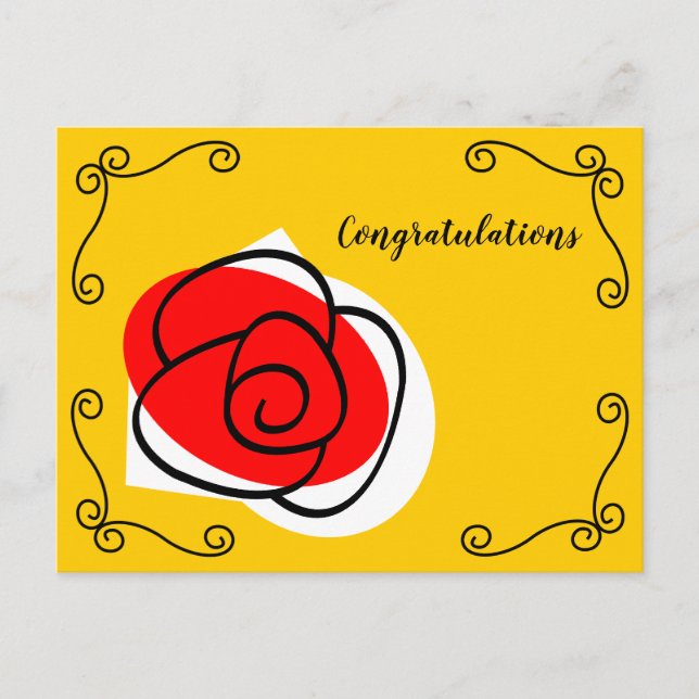 Spanish Rose Corners Congratulations Postcard (Front)