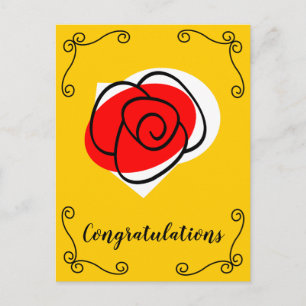 Spanish Rose Corners Congratulations vertical Postcard