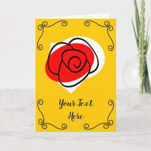Spanish Rose Corners Text vertical greetings card